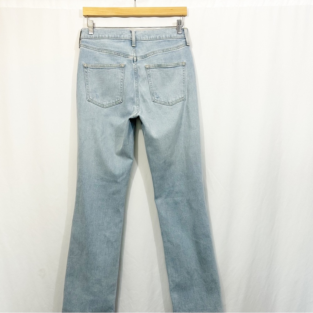 AYR Straight Leg Jeans in Light Blue with Knee Rips - Picture 5 of 10